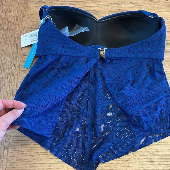 BLEU ROD BEATTIE BLUE LACEY FLYAWAY BANDINI. NEW WITH TAGS - Picture 3 of 8